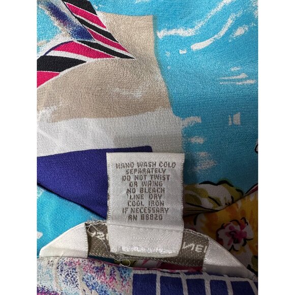 Vintage Womens Casual Corner Silk Camp Shirt Large Boho Retro Hawaiian 80's - Picture 4 of 4